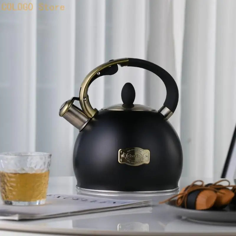 3L Rustproof Stainless Steel Whistling Tea Kettle – Quick Heat Stovetop Tea Kettle Qme