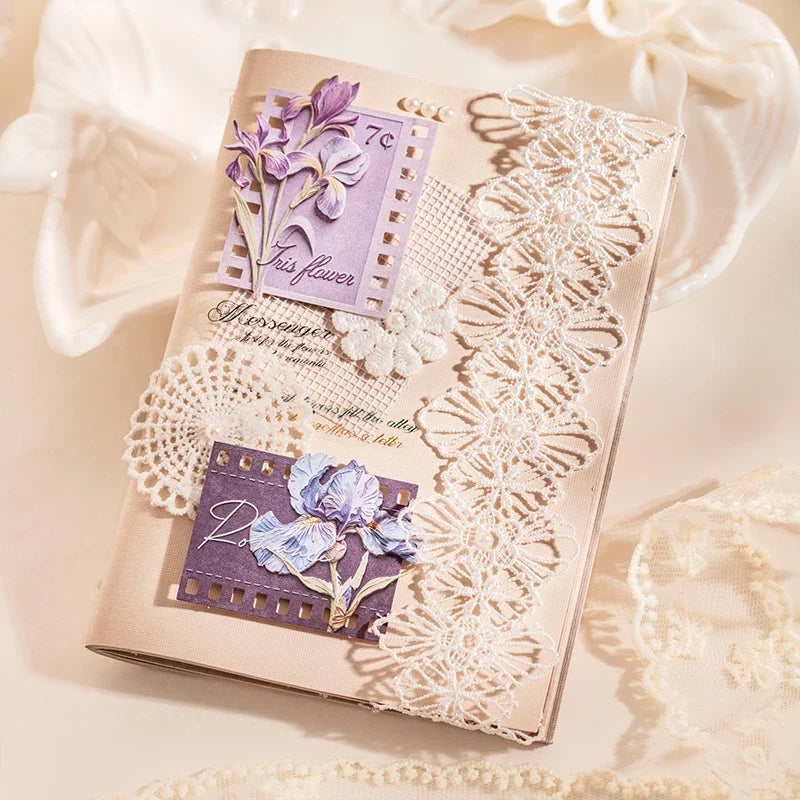 Vintage Floral Stamp Border Stickers – Junk Journal Collage Decorative Craft Stickers Qme