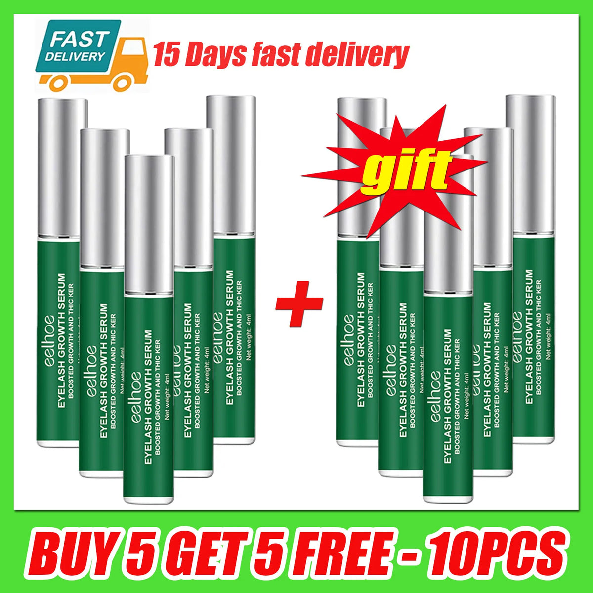 PWYUMAN Eyelash Growth Serum – Fuller, Longer, Thicker Lashes Eyelash Growth Serum Qst Buy 5 get 5-10pcs