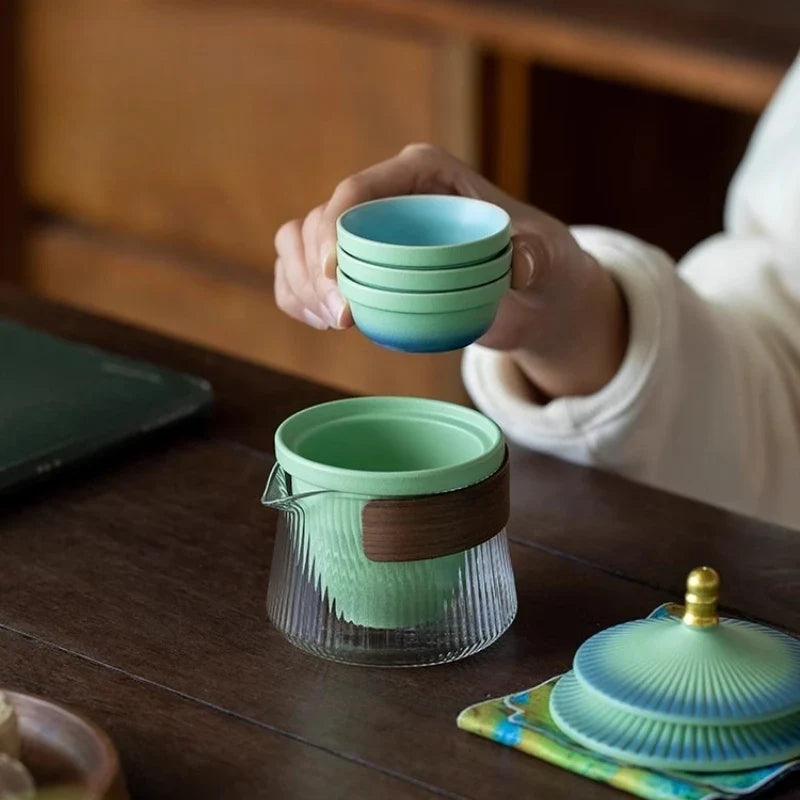 Palace Museum High-End Ceramic Travel Tea Set | 8 Colors Ceramic Tea Set Qme