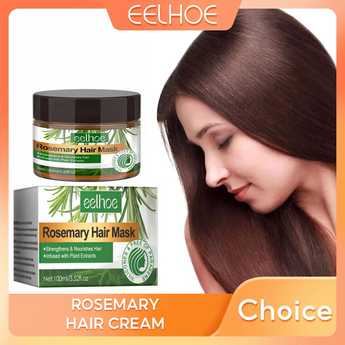 EELHOE Rosemary Hair Mask – Nourishing Hair Growth Cream 100ml Hair Growth Mask Qst Damage Repaired
