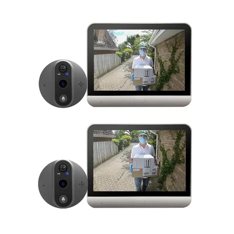 Wireless Peephole Door Camera 3MP 4.3" Screen Night Vision PIR Peephole Door Camera Qme