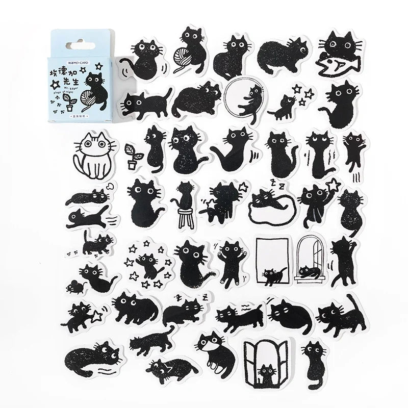 Cute Cat Box-Packed Stickers – DIY Journal & Craft Kit Decorative Sticker Set Qme