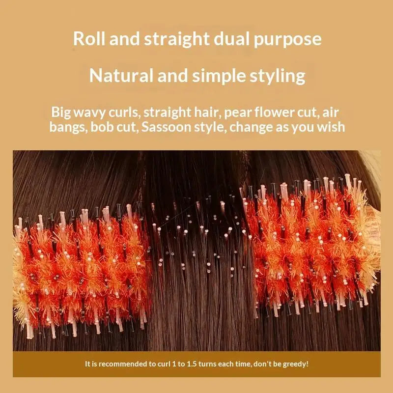 Round Boar Bristle Hair Brush – Detangling Styling Comb Round Hair Brush Qme