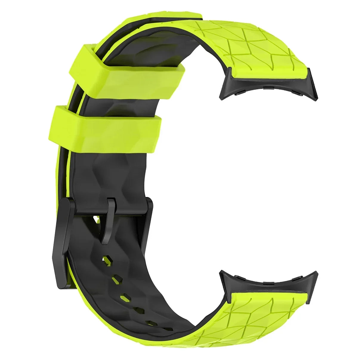 Silicone Sport Band for Google Pixel Watch 1 & 2 – 17 Colors Silicone Watch Band Qme LimeBlack for pixel watch 2