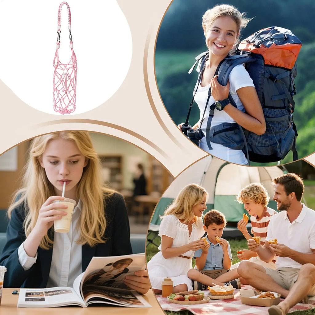 Cotton Water Bottle Carrier Bag with Adjustable Strap Water Bottle Carrier Qme