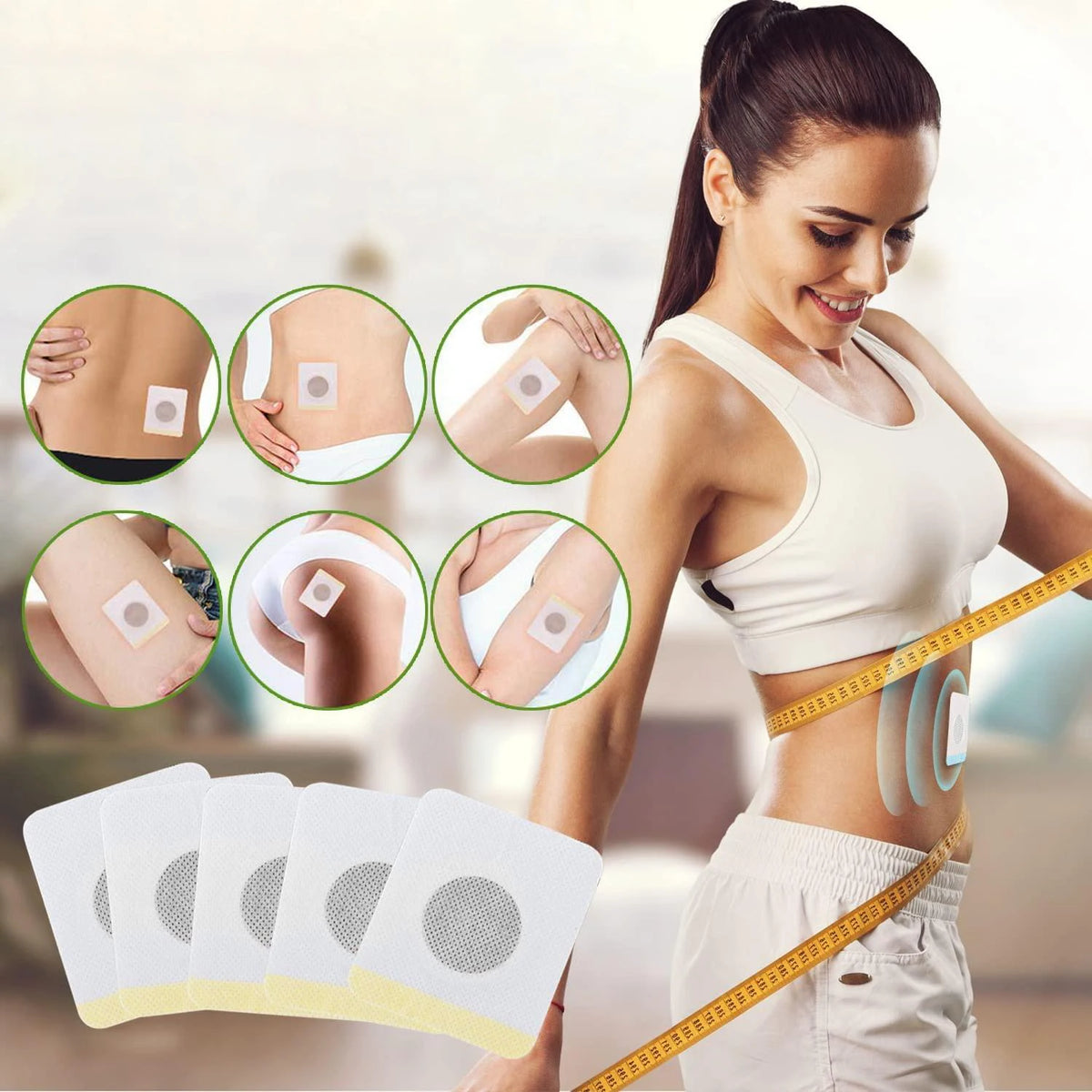 Body Slimming Patches – Belly & Stomach Shaping Stickers 60pc Body Slimming Patch Qst