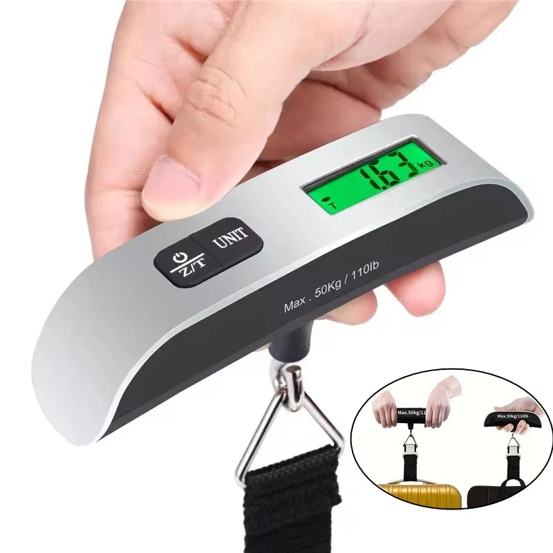 Portable Digital Luggage Scale 110lb/50kg – LCD Hanging Scale Digital Luggage Scale Qme