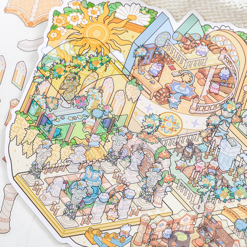 3D Miniature Scene DIY Stickers – Cartoon Cabin Craft Kit DIY Craft Stickers Qme