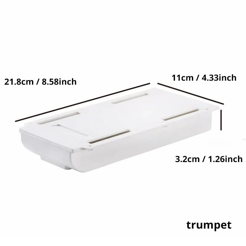 Self-Adhesive Under-Desk Drawer Storage Box – Pencil & Makeup Tray Under-Desk Drawer Organizer Qme 1pc S
