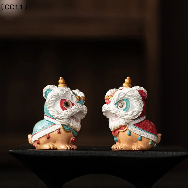 Color-Changing Lion Dance Tea Pet | Chinese Table Figurine Decorative Figurine Qme
