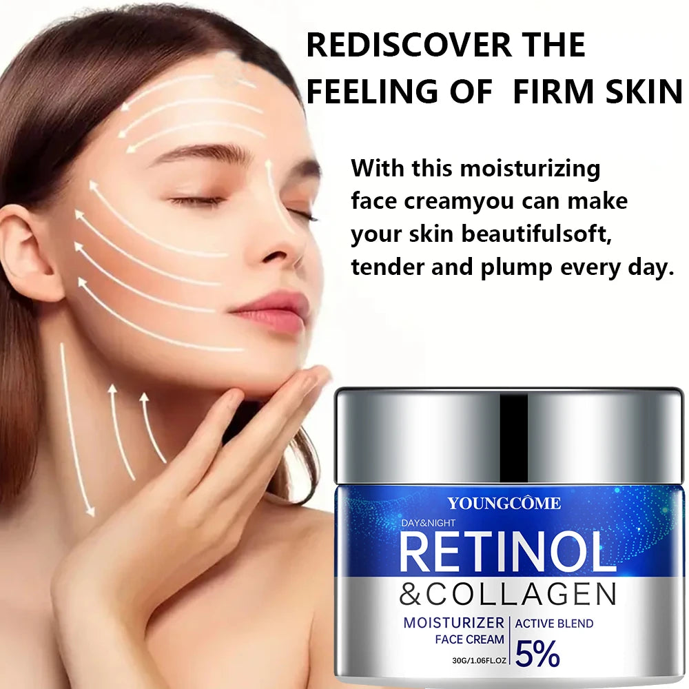 YOUNGCOME Retinol Cream & Serum Set – Moisturize & Smooth Skin Retinol Skincare Set Qst