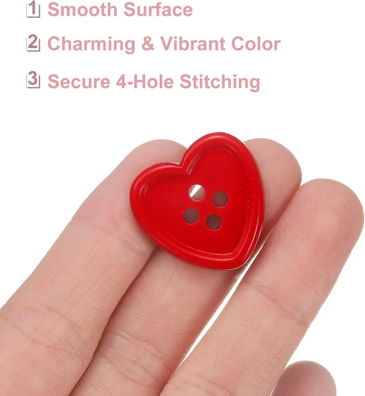 Vintage Burgundy Heart-Shaped Buttons – 20pcs for Coats & Sweaters Decorative Sewing Buttons Qme