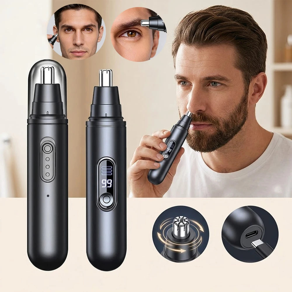 Rechargeable Electric Nose & Ear Hair Trimmer for Men Nose & Ear Trimmer Qst