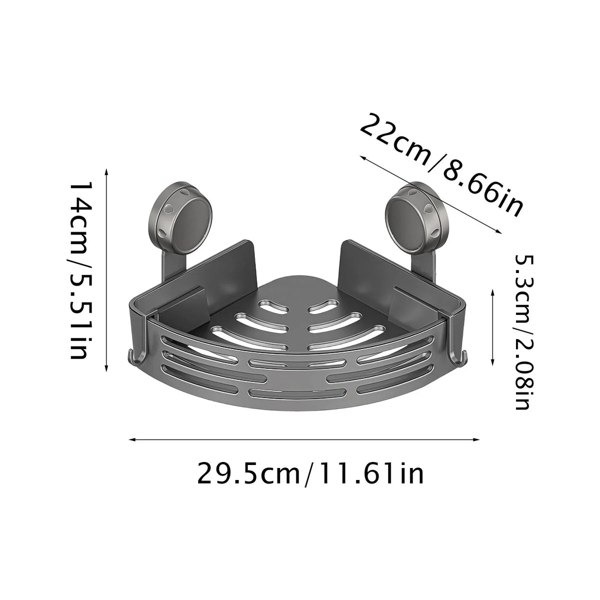 No-Drill Suction Cup Corner Shower Shelf – Bathroom Organizer Corner Shower Shelf Qme