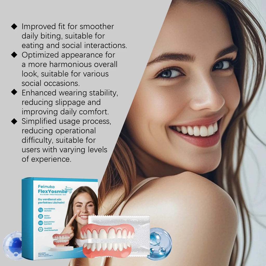 Silicone Full Dentures – Natural False Teeth with Gum Fit Silicone Dentures Qme
