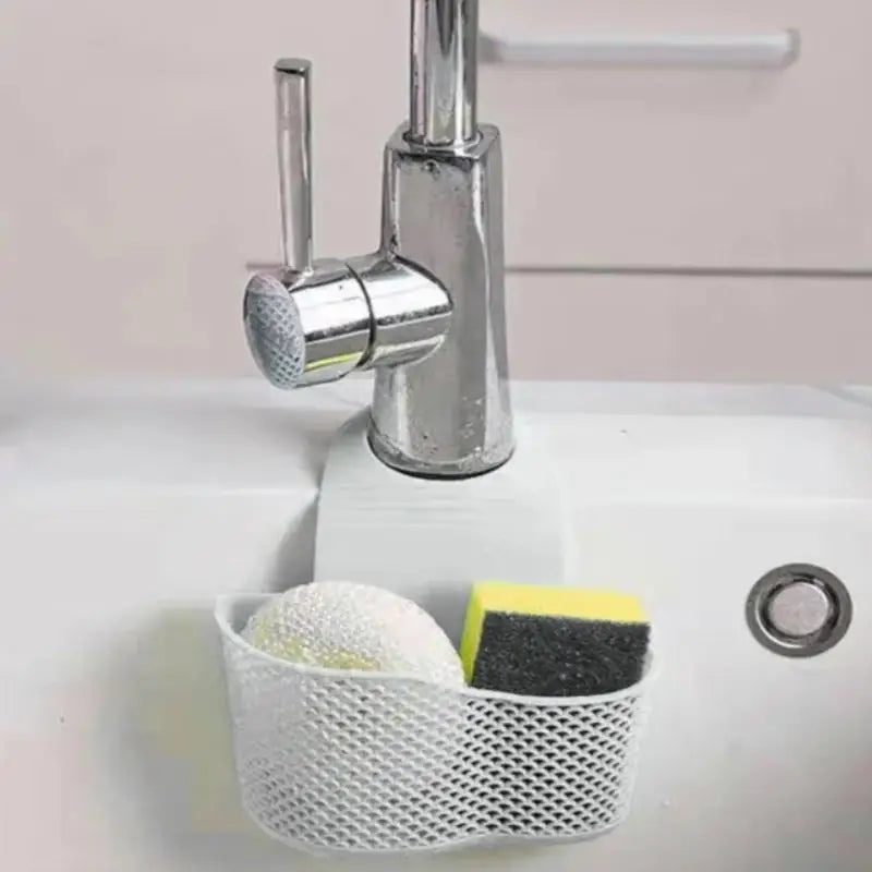 Faucet Hanging Sink Caddy – Sponge & Soap Draining Basket Sink Caddy Organizer Qme