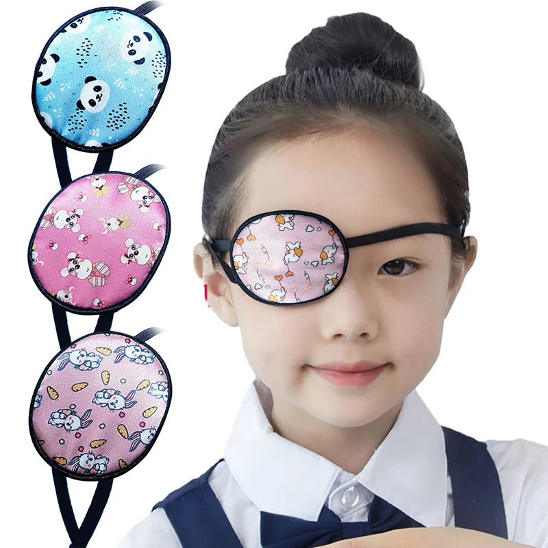Cute Kids Silk Eye Patch – Single Eye Occlusion Eyeshade Children's Eye Patch Qst