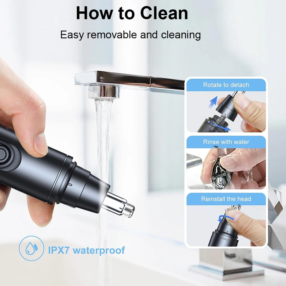 Electric Nose & Ear Hair Trimmer – Portable Rechargeable for Men Nose Hair Trimmer Qst