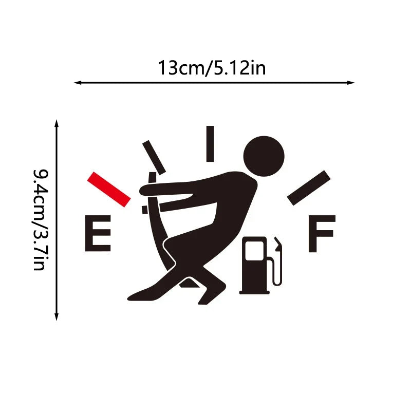 Funny Car Fuel Gauge Decal – Waterproof Empty Gauge Sticker Car Decal Sticker Qme