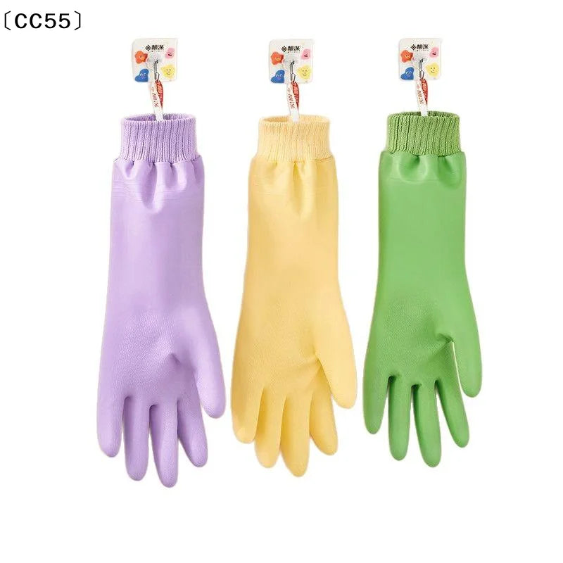 Waterproof Fleece-Lined Dishwashing Gloves – Warm & Durable Cleaning Gloves Qst