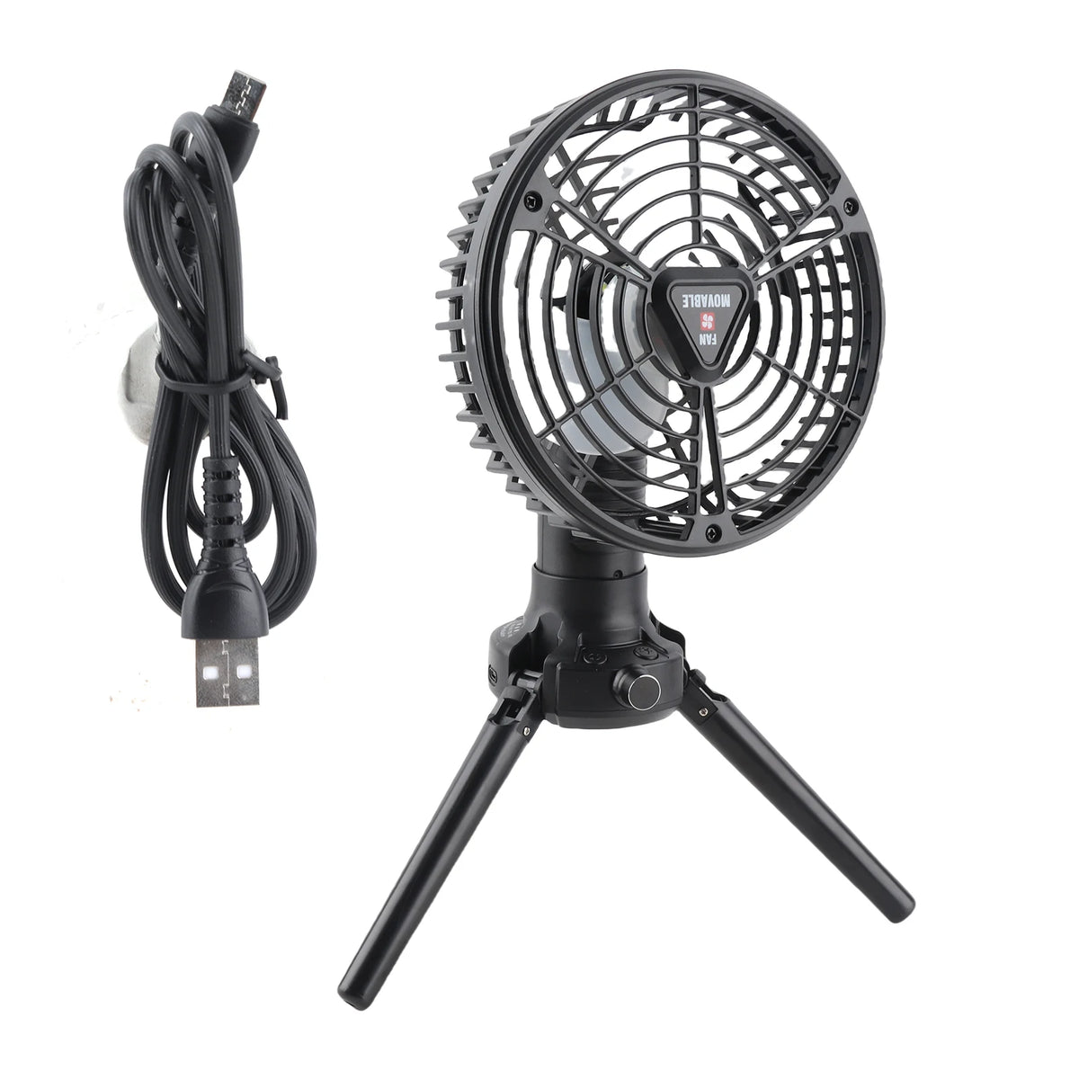 Camping Fan 10400mAh Rechargeable LED Lantern Tripod Fan Camping Fan Qst black 220V-240V EU Plug