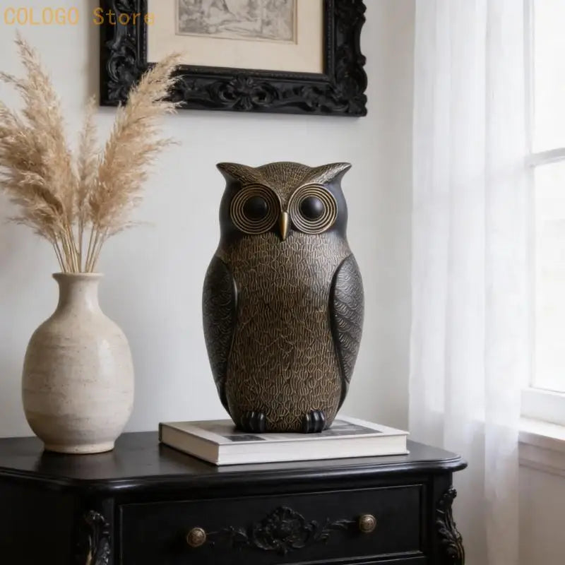 Owl Resin Bird Figurine Statue – Home Decor & Gift Decorative Figurine Qme