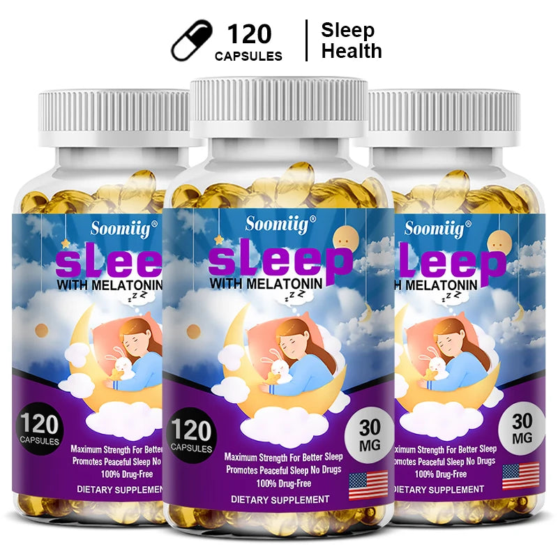 SOOMIIG Melatonin 30mg Capsules – Circadian & Sleep Support Melatonin Supplement Qst