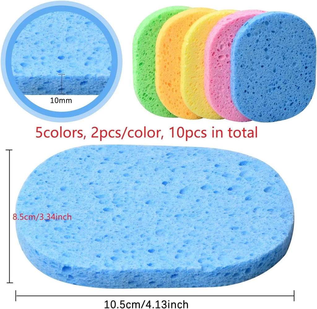 Wood Pulp Round Facial Cleansing Sponges – Soft & Gentle Facial Cleansing Sponge Qme