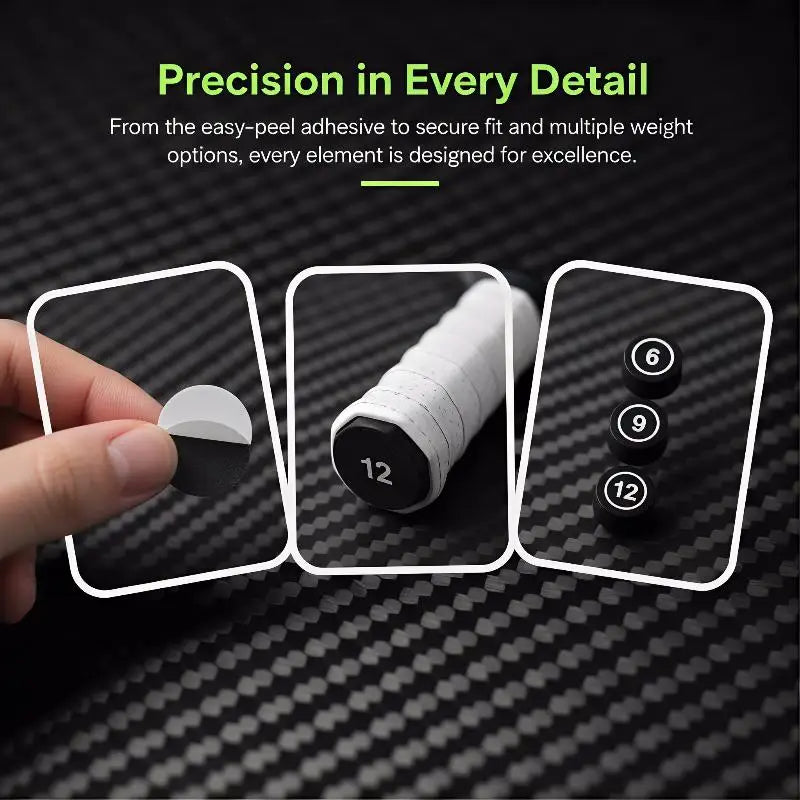 Pickleball Paddle Weighted End Cover Set – 6g 9g 12g Steel Paddle Training Weight Qst