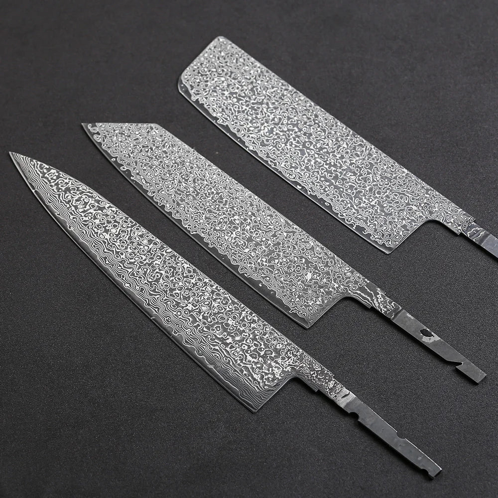 TURWHO Damascus VG10 Knife Blank Set – Kiritsuke & Nakiri DIY Knife Blank Set Qst