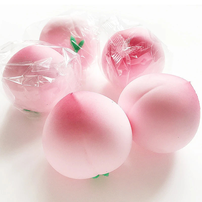 Peach Slow Rising Squeeze Toy | Fun Silicone Fidget Toy Slow Rising Fidget Toy Qme