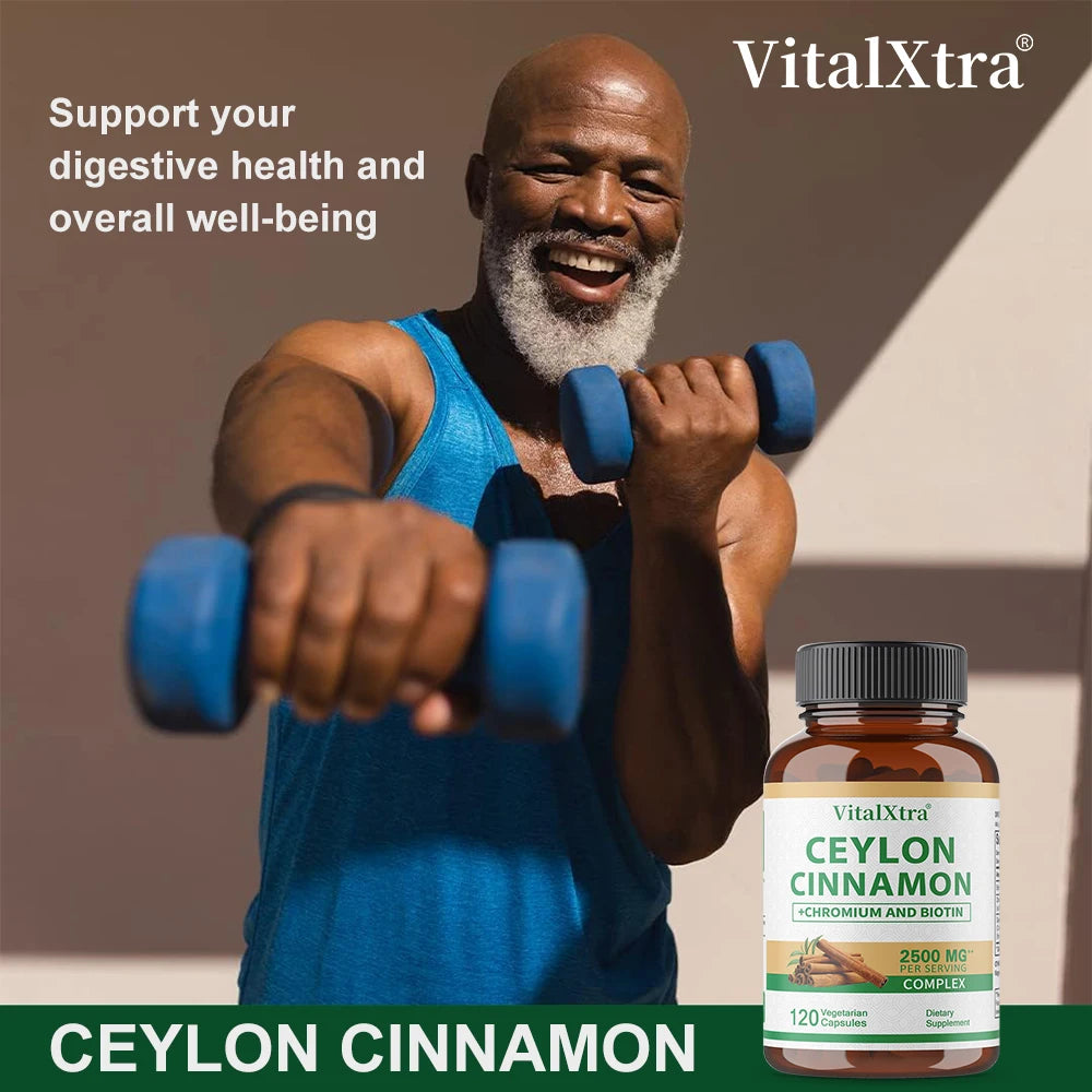VITALXTRA Ceylon Cinnamon Capsules – Antioxidant Support Herbal Supplement Qst