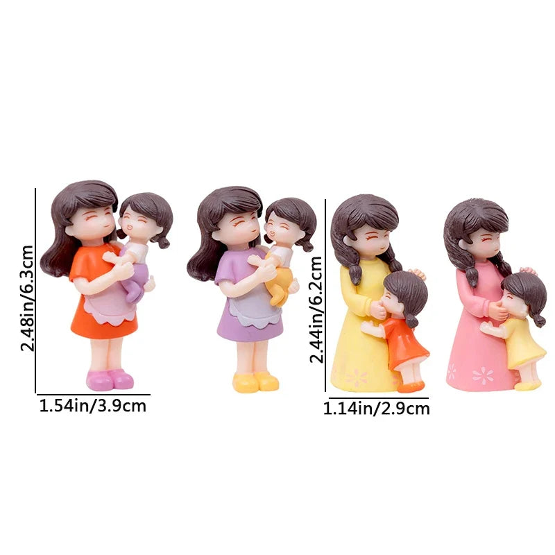 DIY Miniature Figurines Mother & Daughter Desktop Ornament Miniature Figurine Qme Default Title