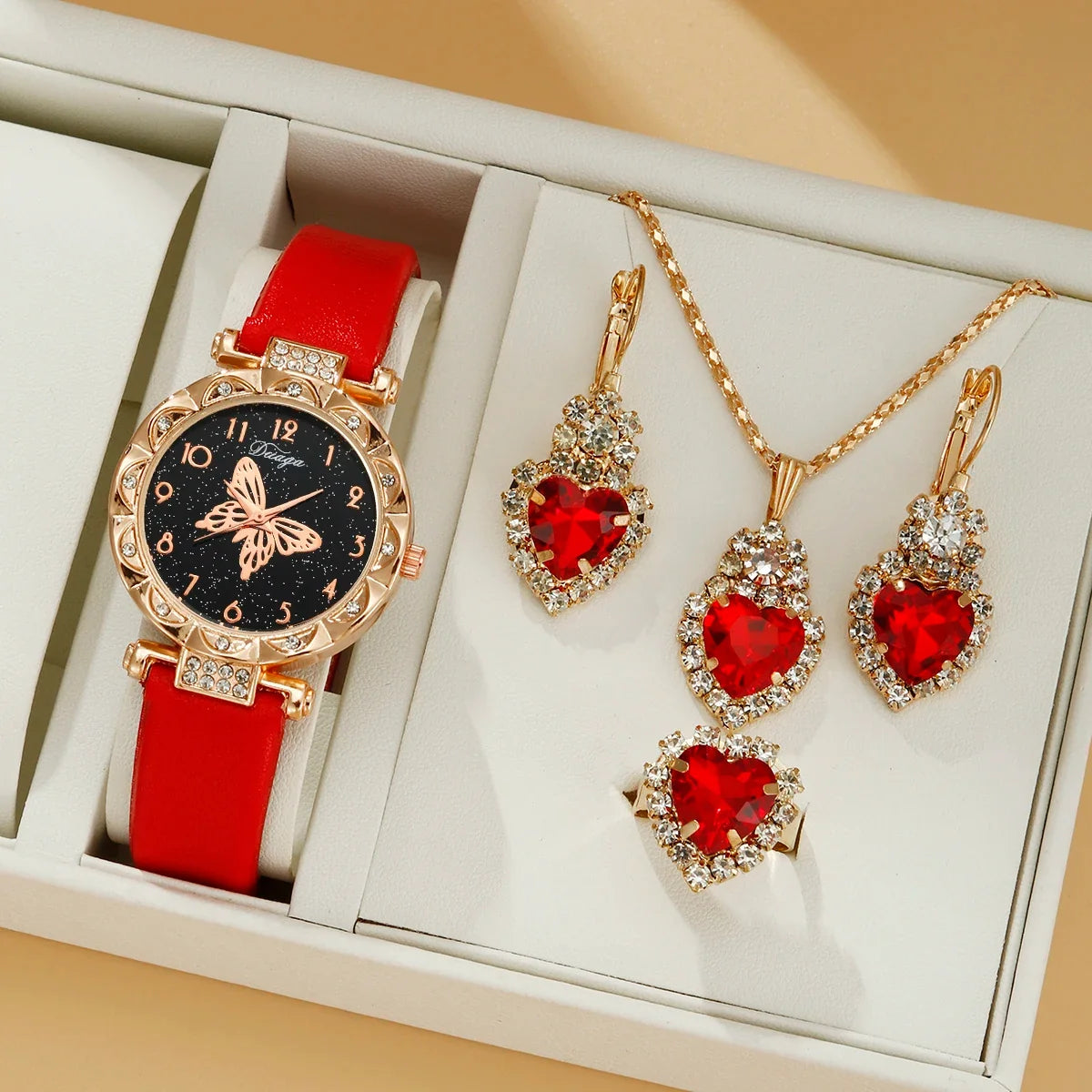 Women's Minimalist Butterfly Digital Quartz Watch | Alloy Case Digital Quartz Watch Qme Red