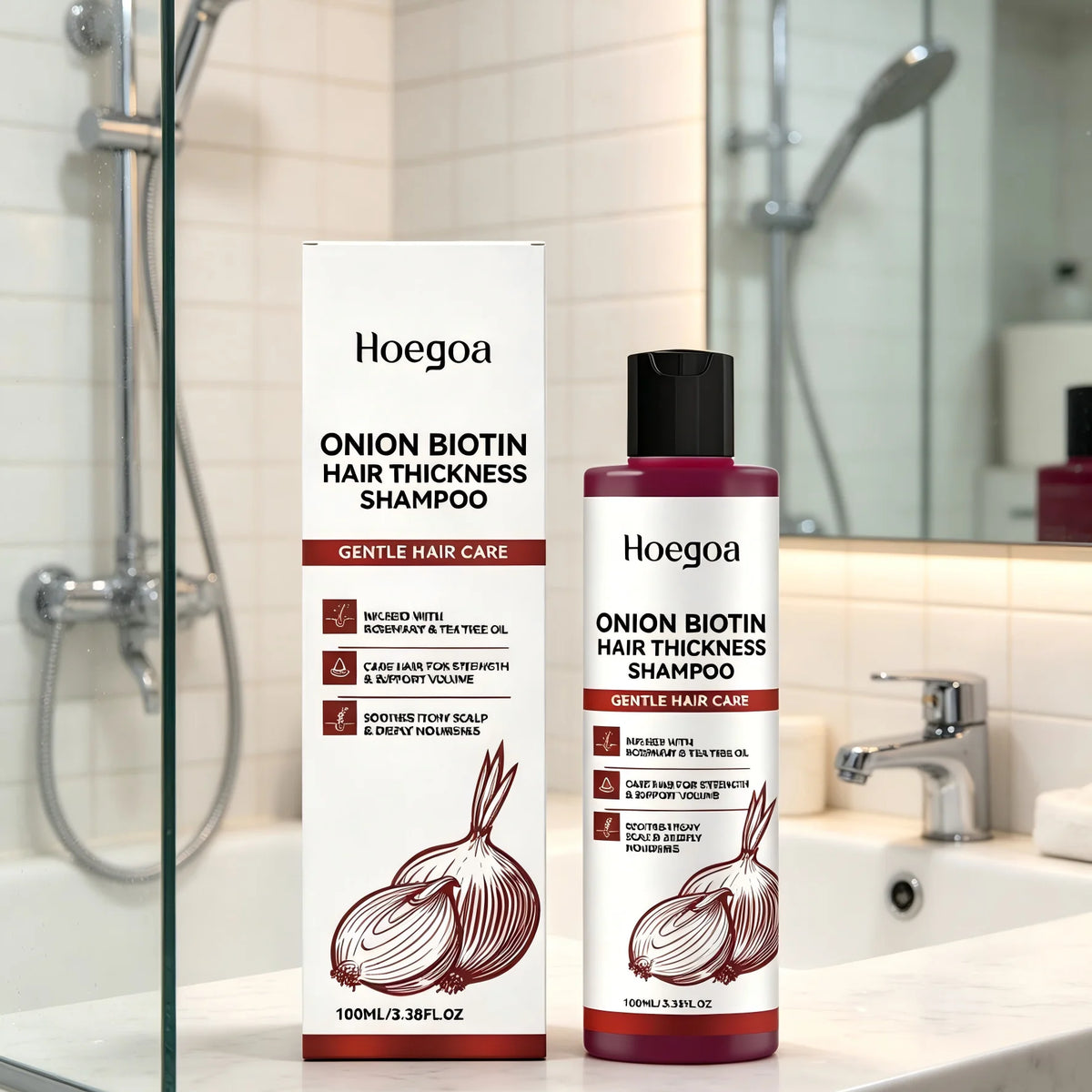 Hoegoa Biotin Onion Rosemary Shampoo – Thicker Stronger Hair Hair Growth Shampoo Qst