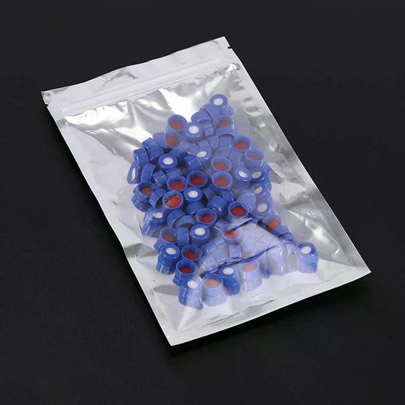 Blue Open-Top Polypropylene Cap & Septa for 2mL Vials Chromatography Vial Cap Qme