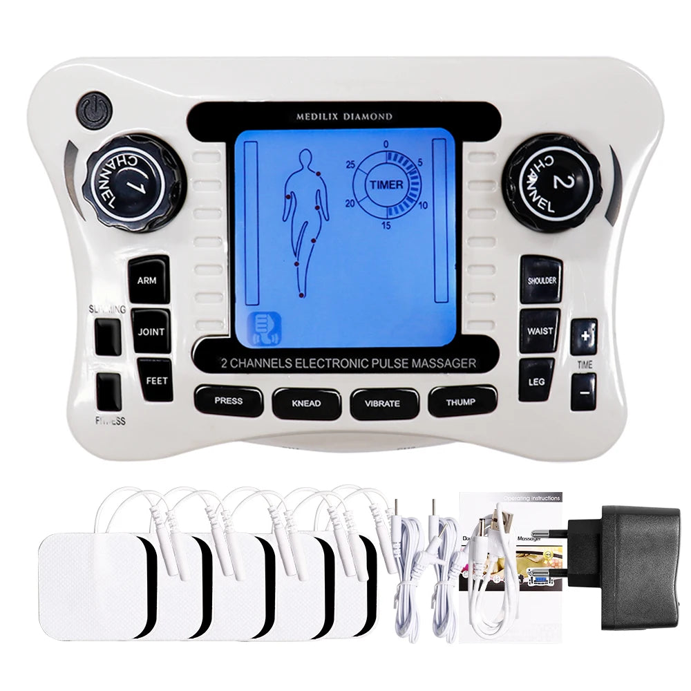12-Mode EMS TENS Pulse Massager – Muscle Stimulator Device EMS TENS Massager Qst