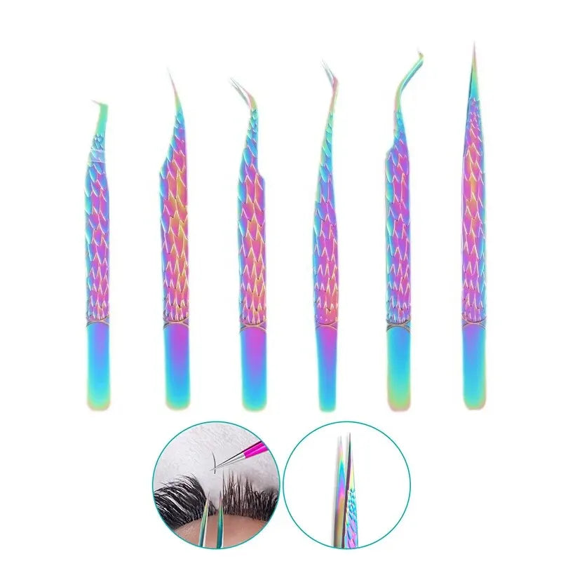 Precision False Eyelash Tweezers – Anti-Static Stainless Steel Eyelash Tweezers Qme