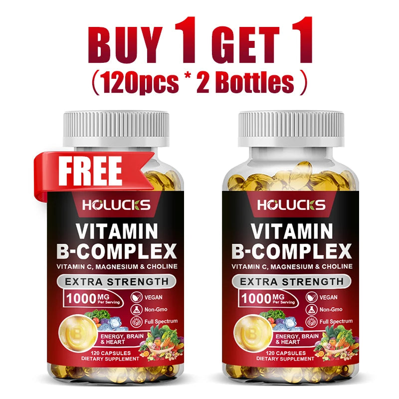 Yimiduk Vitamin B Complex 120 Capsules – Buy 1 Get 1 Free Vitamin Supplement Qst 120pcs-2 Bottles
