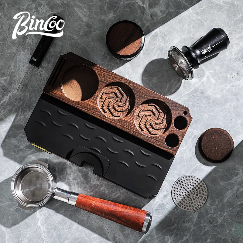 Bincoo Espresso Tamper & Knock Box Storage Set 51mm 58mm Espresso Tamper Set Qst