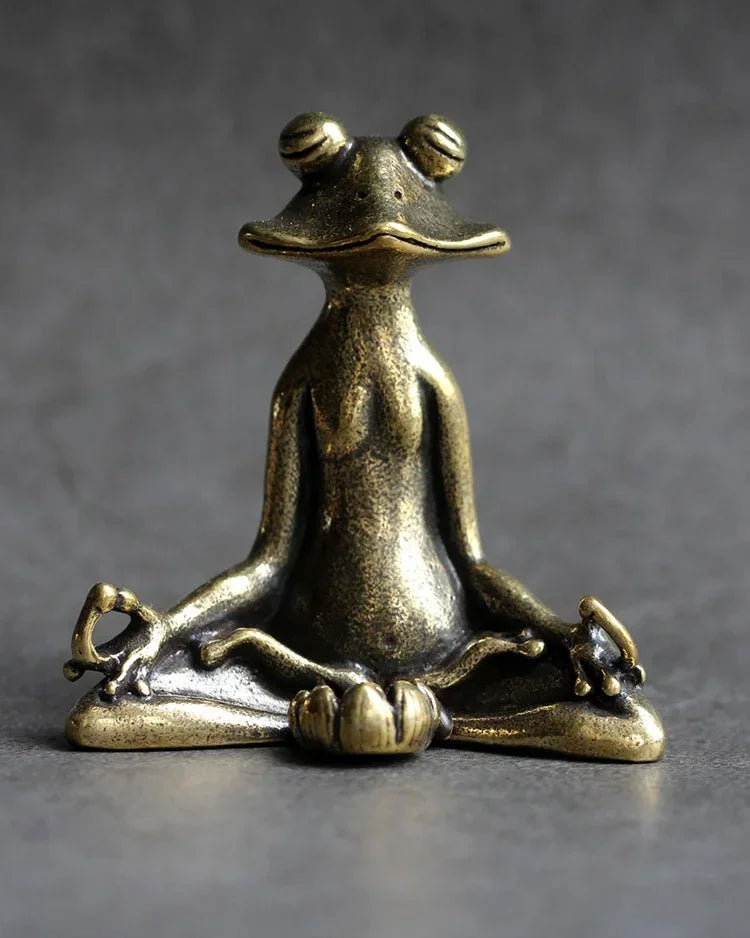 Zen Frog Incense Holder | Solid Bronze Copper Figurine Ornament Incense Holder Figurine Qme