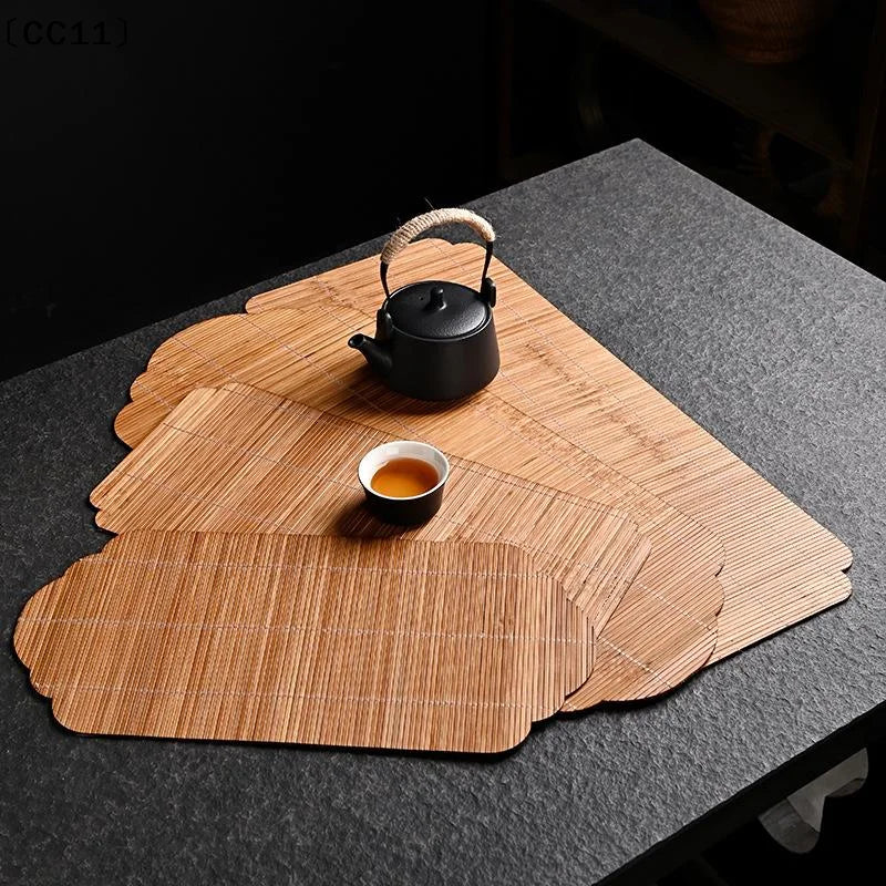 Handmade Bamboo Tea Mat | Kung Fu Tea Ceremony Accessory Bamboo Tea Mat Qme