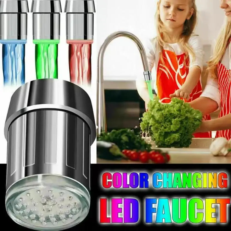3-Color LED Temperature-Sensitive Faucet Aerator | Water Saver LED Faucet Aerator Qme