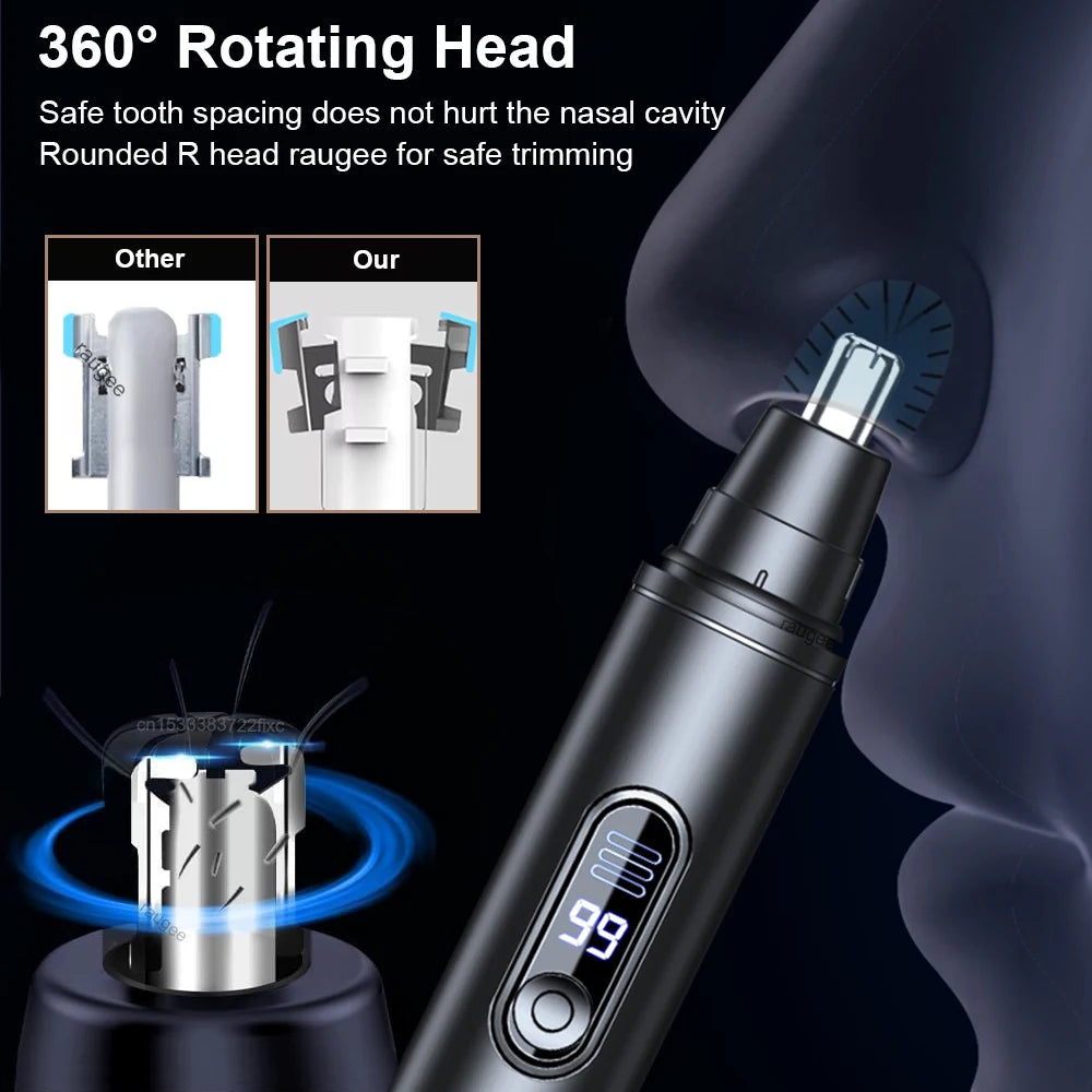 Rechargeable Electric Nose & Ear Hair Trimmer for Men Nose & Ear Trimmer Qst
