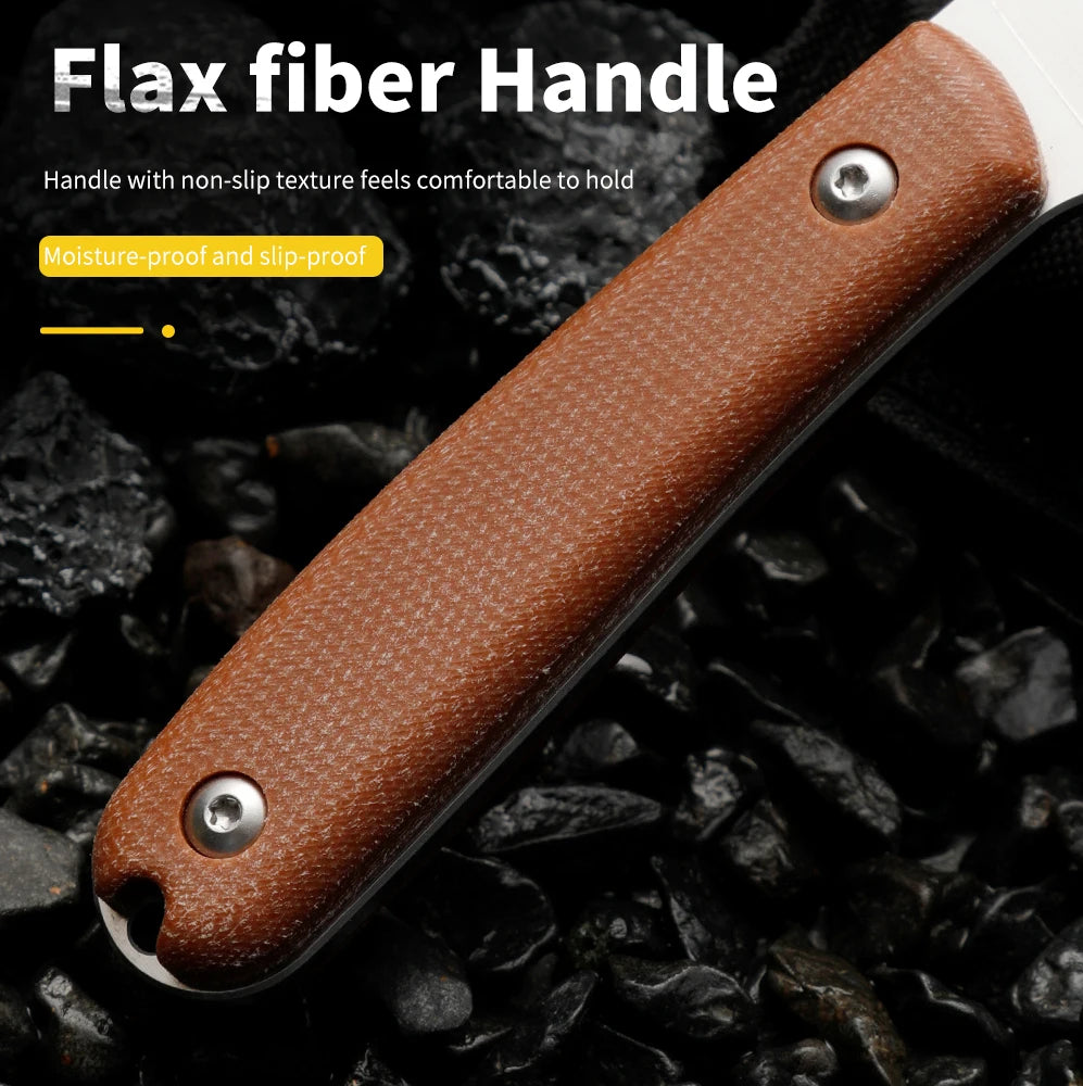 HUANGFU Fixed Blade Camping Knife – Outdoor Survival Tool Fixed Blade Knife Qst