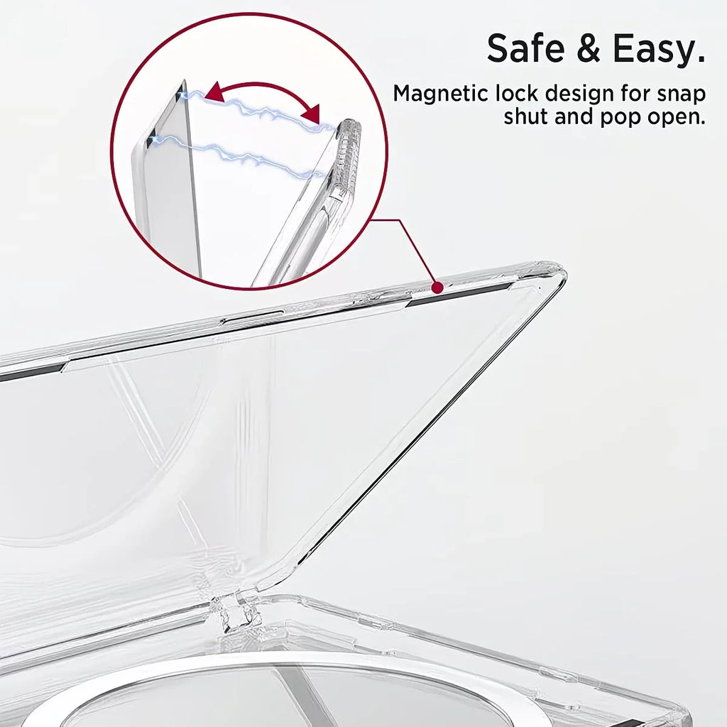 Transparent MagSafe Card Sleeve – 2 Slots & Magnetic Stand MagSafe Card Sleeve Qme
