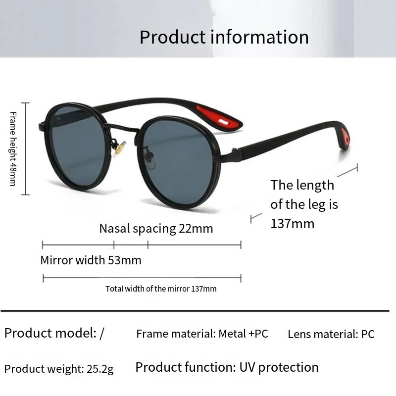 Men's Retro Round Polarized Driving Glasses – Titanium Frame Polarized Driving Glasses Qme
