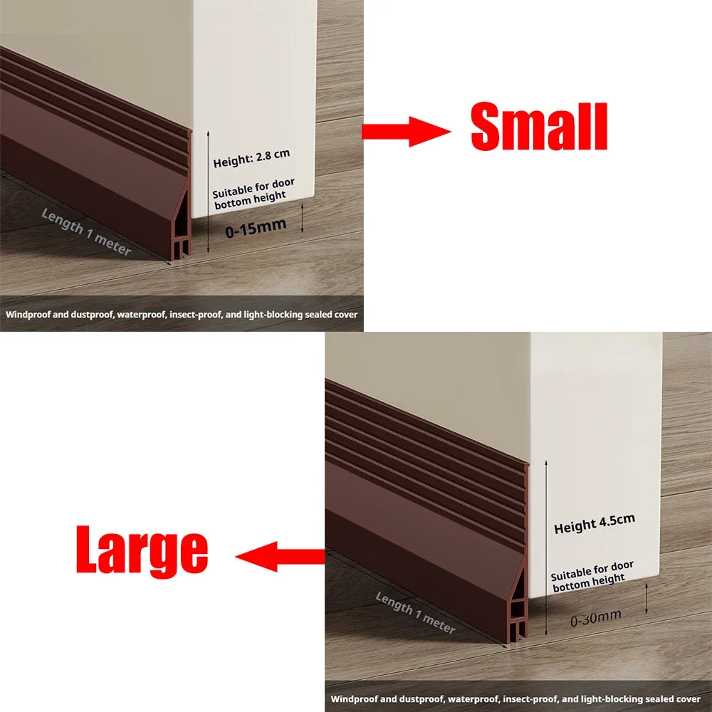 3-Layer TPE Door Bottom Seal Strip | Self-Adhesive Weather Strip Door Weather Strip Qme