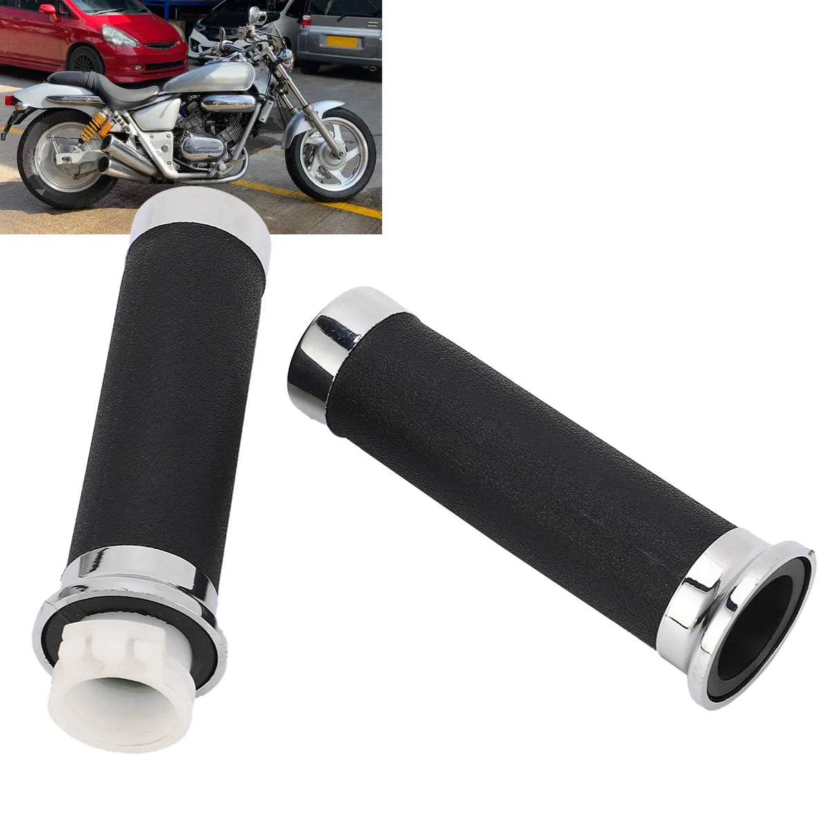 Ergonomic Motorcycle Throttle Handle Grips – ABS & Metal Motorcycle Handle Grips Qme